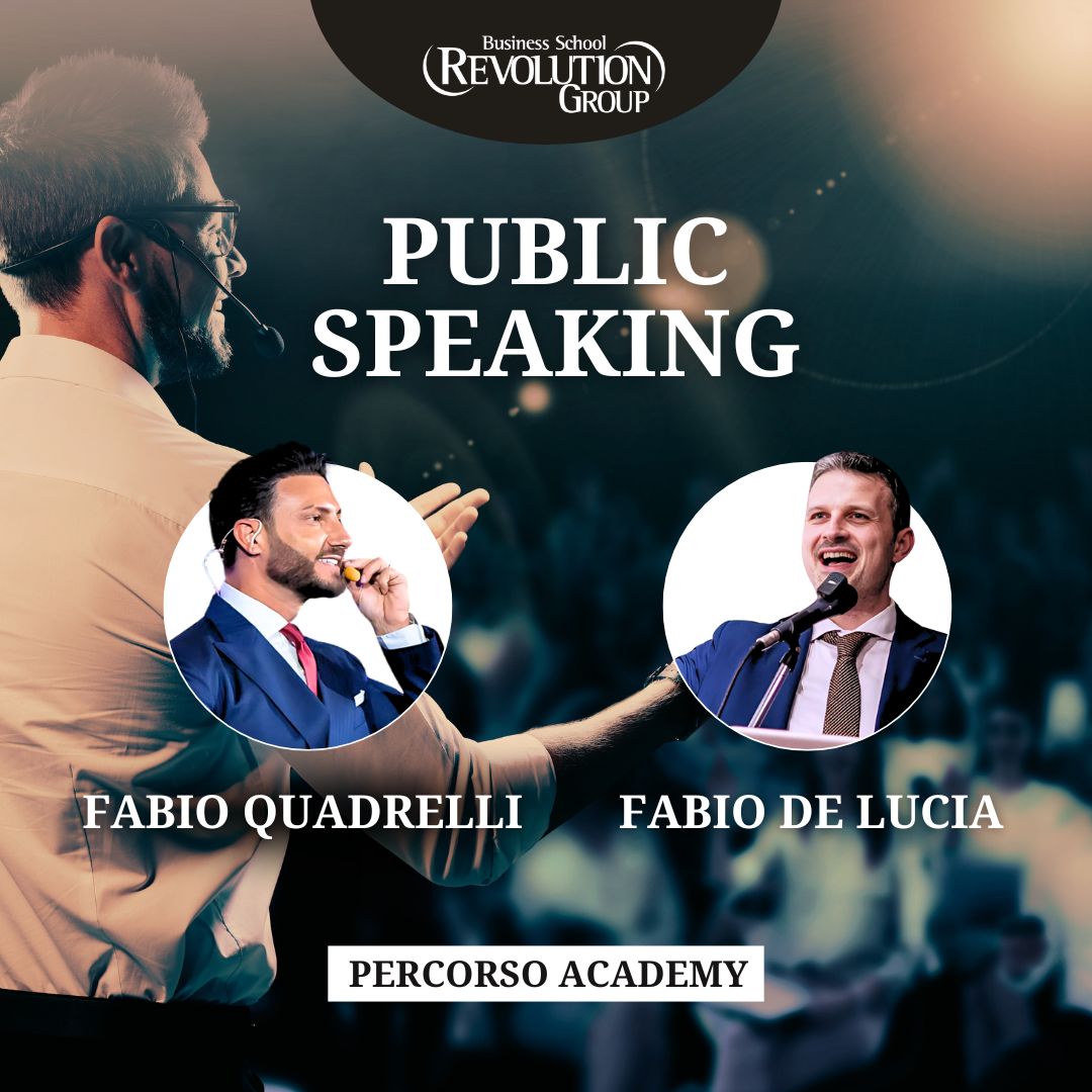 Fabio Quadrelli e Fabio De Lucia durante il Percorso Academy di Public Speaking alla Revolution Business School